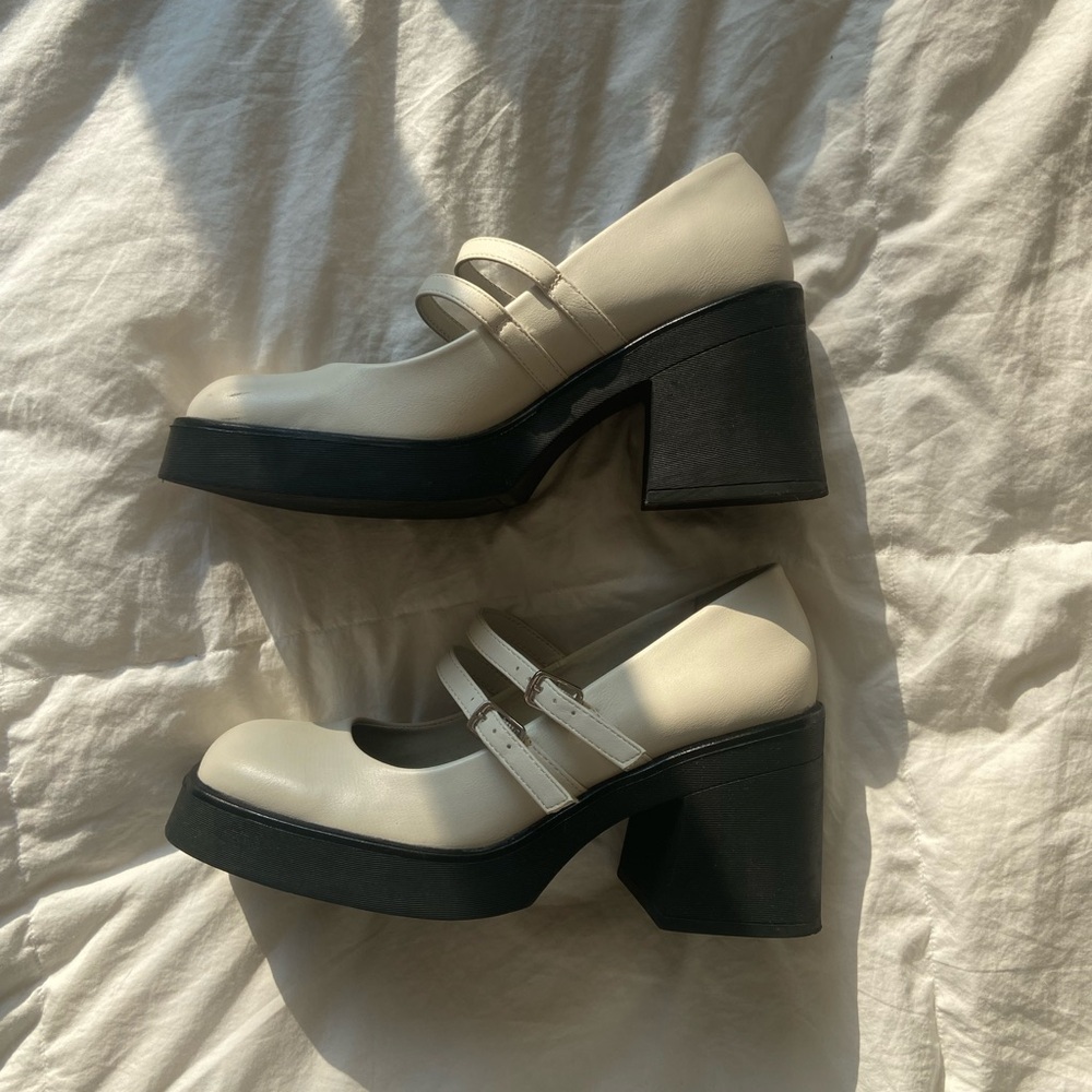Call It Spring Cream and Black Mary Jane Heels